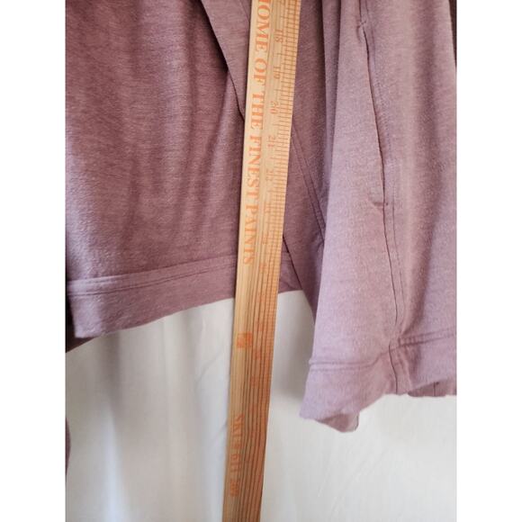 Lululemon Women's 4 Wrap Ribbed Open Front Coast Cardigan Rose Pink Button Neck - Picture 9 of 12
